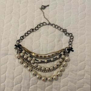 Betsey Johnson silver layered necklace